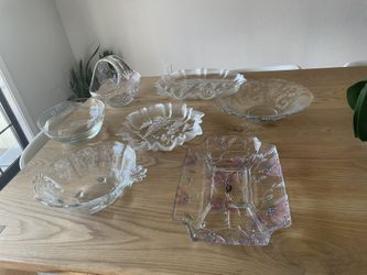 Lot Of Vintage Glass Platters Selling Together