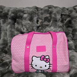 Hello Kitty  Pink Rolling Duffel Luggage Bag Suitcase