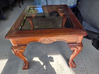 glass top end table