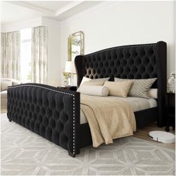Brand new queen size bed frame with a brand new mattress included - same day delivery available - hablo espanol
