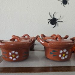 Salseros, Clay Mini Serving Dishes, Made in Mexio, Hand-Painted