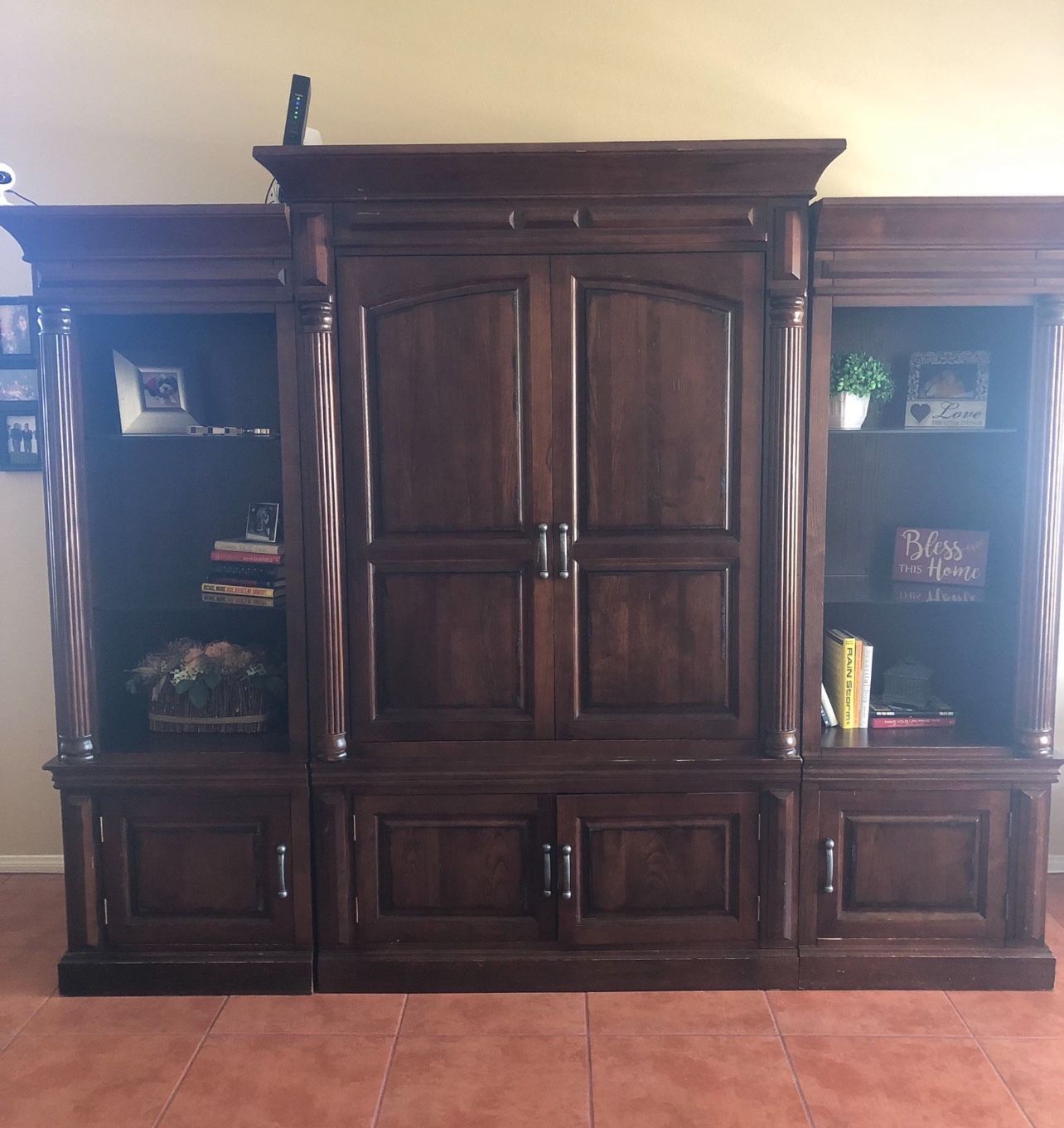 Dark Wood Entertainment Center **FREE**