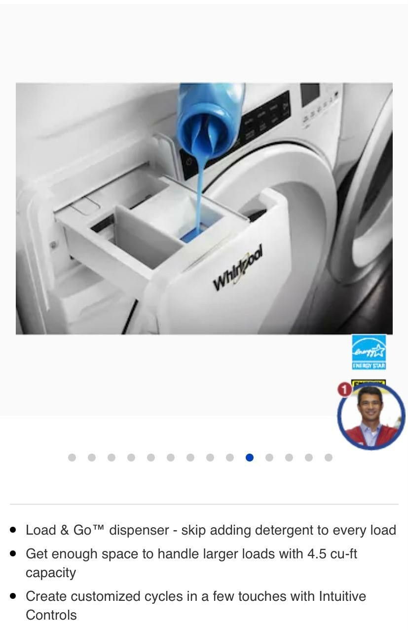 4.5 cu ft Whirlpool High Efficiency Front Load Washer