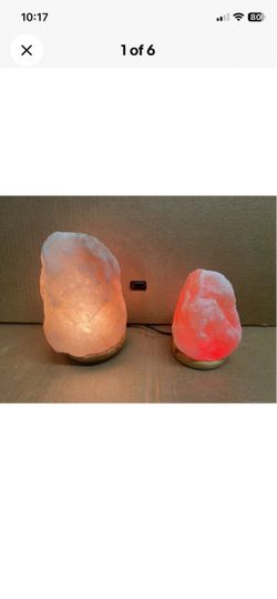 Lot of (2) Himalayan Natural Salt Crystal Lamp Corded Lights