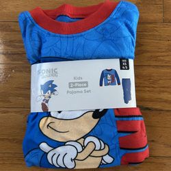 NWT Sonic the hedgehog kids 2pcs fleece pajama set size XS 4/5