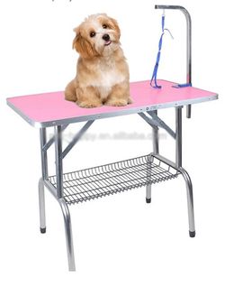 Pet Dog Grooming Table Foldable Cat Drying Beauty Maximum Capacity 150KG Pink