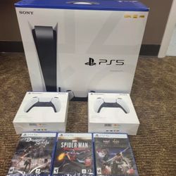 ☑️ Console Disc Version 3 Games + 2 Controller Bundle 