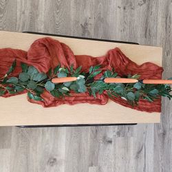 Tericatta/Burnt Orange Wedding Table Runners W/ Candle Sticks
