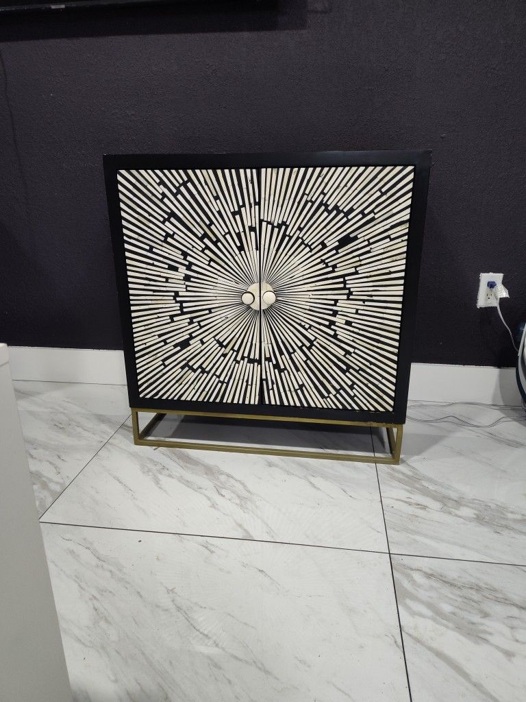 Zebra Unique Dresser Or Console Table With Shelves