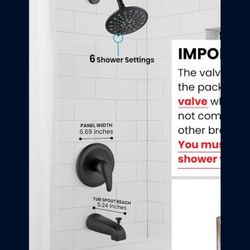 gotonovo Tub Shower Faucet Set Shower Head and Handle Set 6 Modes 6 inch Combo with Valve C15 $40