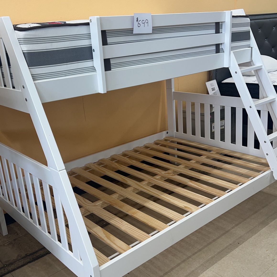 White Twon Over Full Bunk Bed