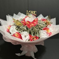 Money Flower Bouquet- Pink/white 65