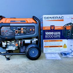 Brand new Generac GP 10000 / 8000 -Watt Gasoline Single fuel Portable Generator with electric starter.