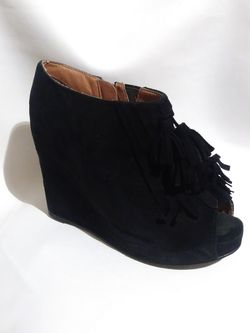 Jeffrey Campbell black suede wedges Sz 7