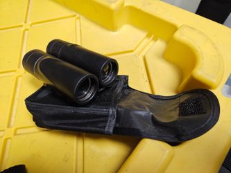 Compact Black Binoculars with Carry Case