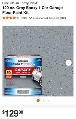 120 oz. Gray Epoxy 1 Car Garage Floor Paint Kit