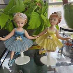 2 FRENCH PORCELAIN BALLERINA DOLLS