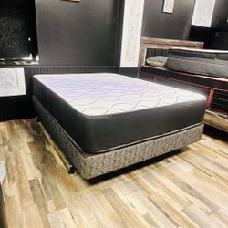 Queen Mattress • Box Spring • Bed Frame (Rails)  📦  🚚 Same Day Delivery Available 💵 Pay on Delivery