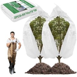 Brand New 2 Packs 95" Hx79" W Large Plants Covers Protection with Zipper Drawstring