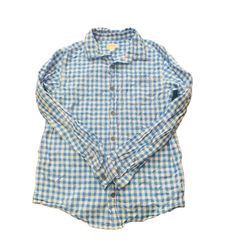 at & Jack Sz L Boys Long Sleeve Blue & White plaid shirt