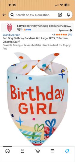 Birthday Girl Dog Bandana