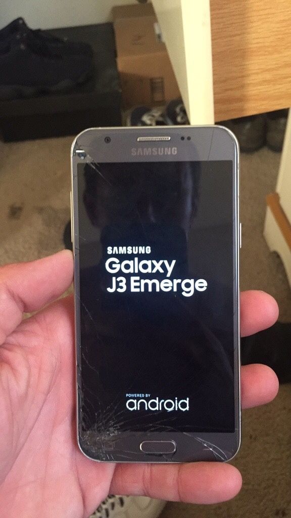 Samsung Galaxy J3 Emerge w/ Cracked Screen