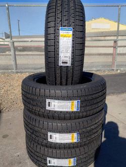 Cadillac Escalate 2025 tires new Goodyear Wrangler steadfast HT 275 50R22 $790 set of four install mount and balance 👌