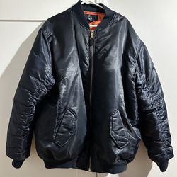 Mens Heavy Weight MA-1 Flight Bomber Jacket Full Zip Outerwear Coat 