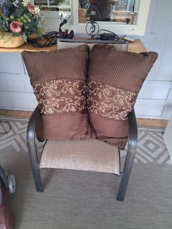 Set of 2 Brown Decorative Throw Pillows