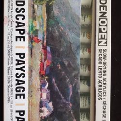 Golden Open Slow-Dying Acrylic Landscape Set