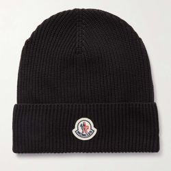 Moncler Black Winter Beanie Hat Cap Used Once $130