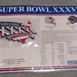 Super Bowl Patch Collector's Rams Patriots XXxV Willabee Ward