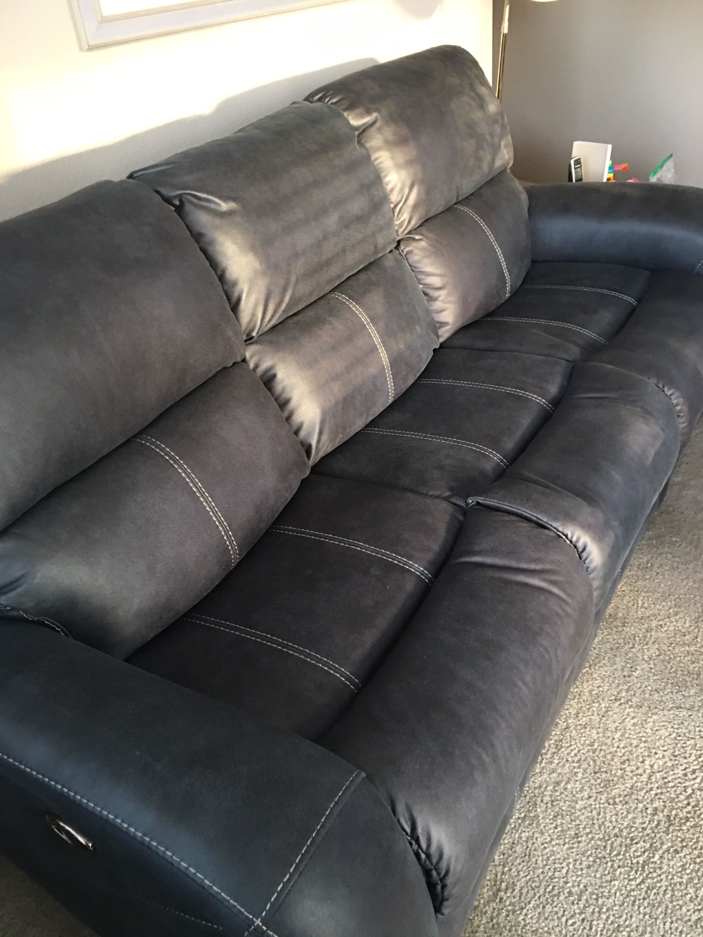 Deegan Charcoal Power reclining Sofa