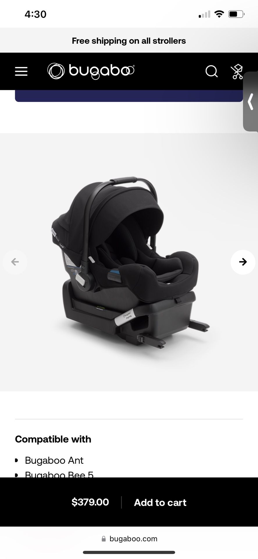 Bugaboo Turtle One Infant Car Seat And Base