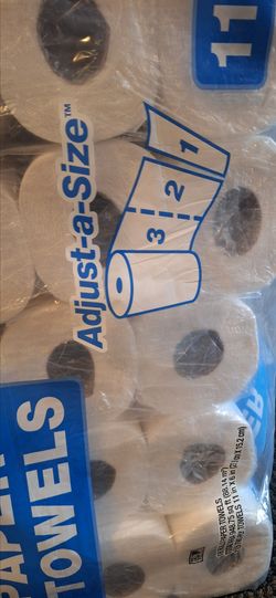 White 2-Ply Adjust-A-Size Paper Towels/18-Rolls, 115-Sheets Per Roll