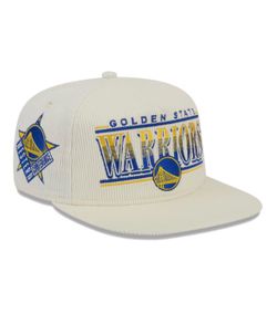 Men’s New Era Cream Golden State Warriors Team Bar Lightweight Corduroy Snapback