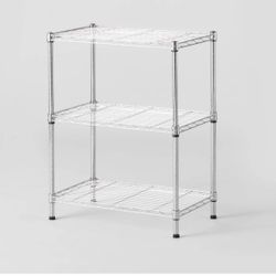 Two 3 Tier Wire Shelving Chrome 