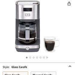 New GE Drip Coffee Maker With Timer | 12-Cup Glass Carafe Coffee Pot With Warming Plate | Adjustable Brew Strength | Wide Shower Head for Maximum Flav