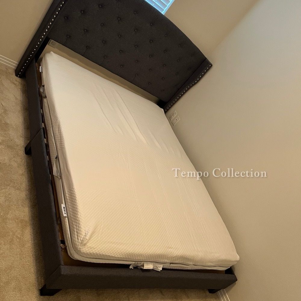 Full Bed Frame, Gray Bed Frame, Bedroom