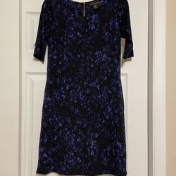 Tahari Blue & Black Splattered Print Dress - Size 2
