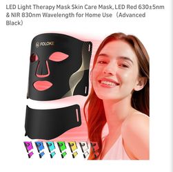 Red light therapy face and neck mask