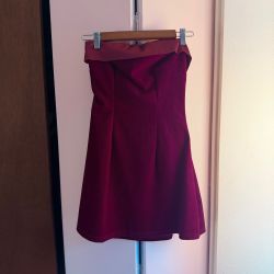 Burgundy Velvet Strapless Mini Dress Off Shoulder Ruffle