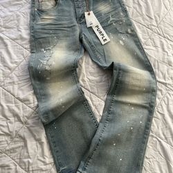 Purple Jeans Flared Light Blue Size 32 And 30 