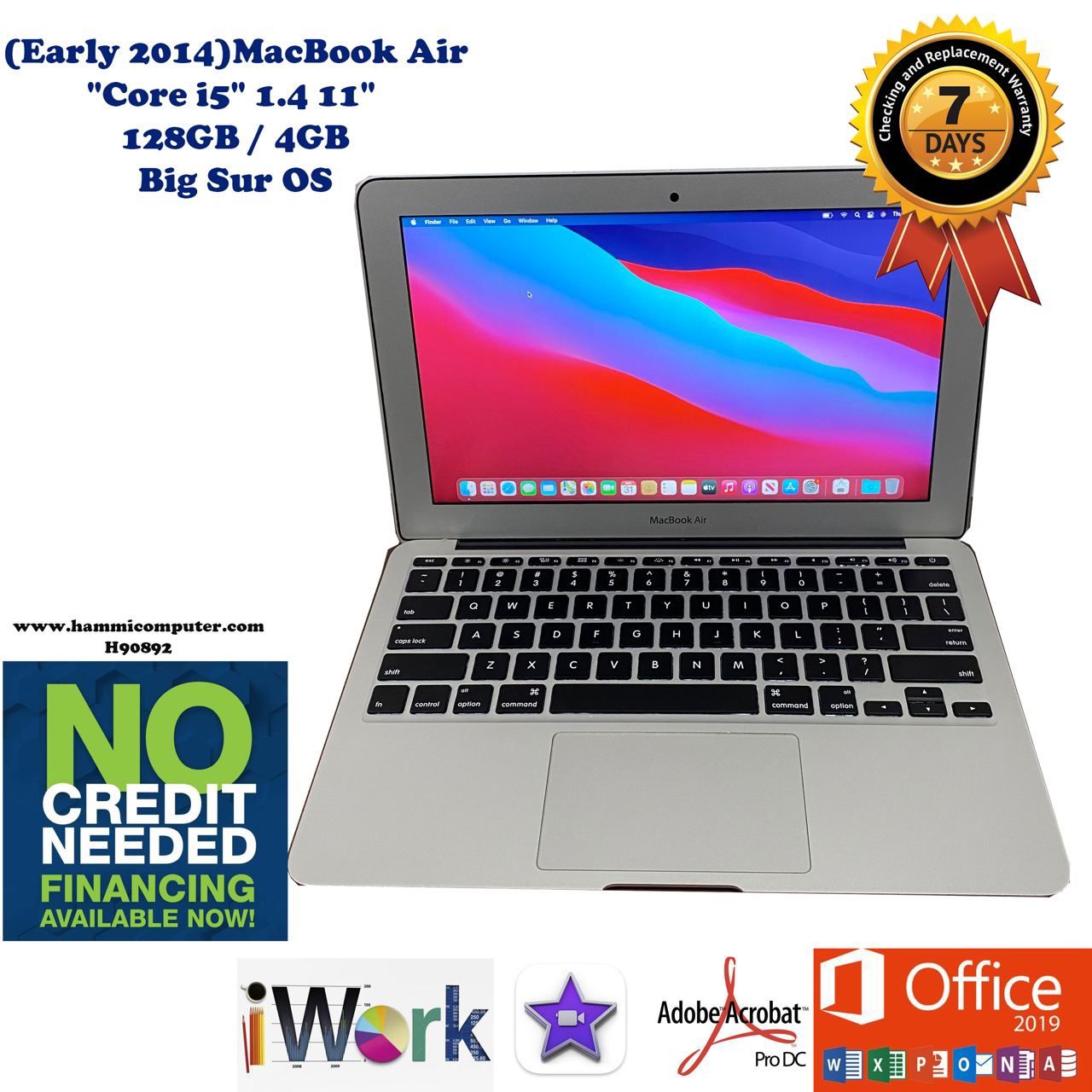 MacBook Air Core i5 11 (Early 2014) 4GB, 128GB SSD H90892