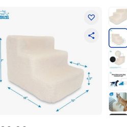 Best Pet Supplies Foam Cat & Dog Stairs, White Lambswool, 3-Step

Great for your pets to access couches, cars or anywhere you think it's too high for 