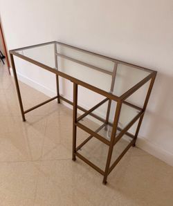 Gold glass desk
