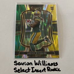 Savion Williams Green Bay Packers WR Select Short Print Insert Rookie Card. 