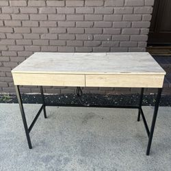 Desk with Drawers and Charging Station