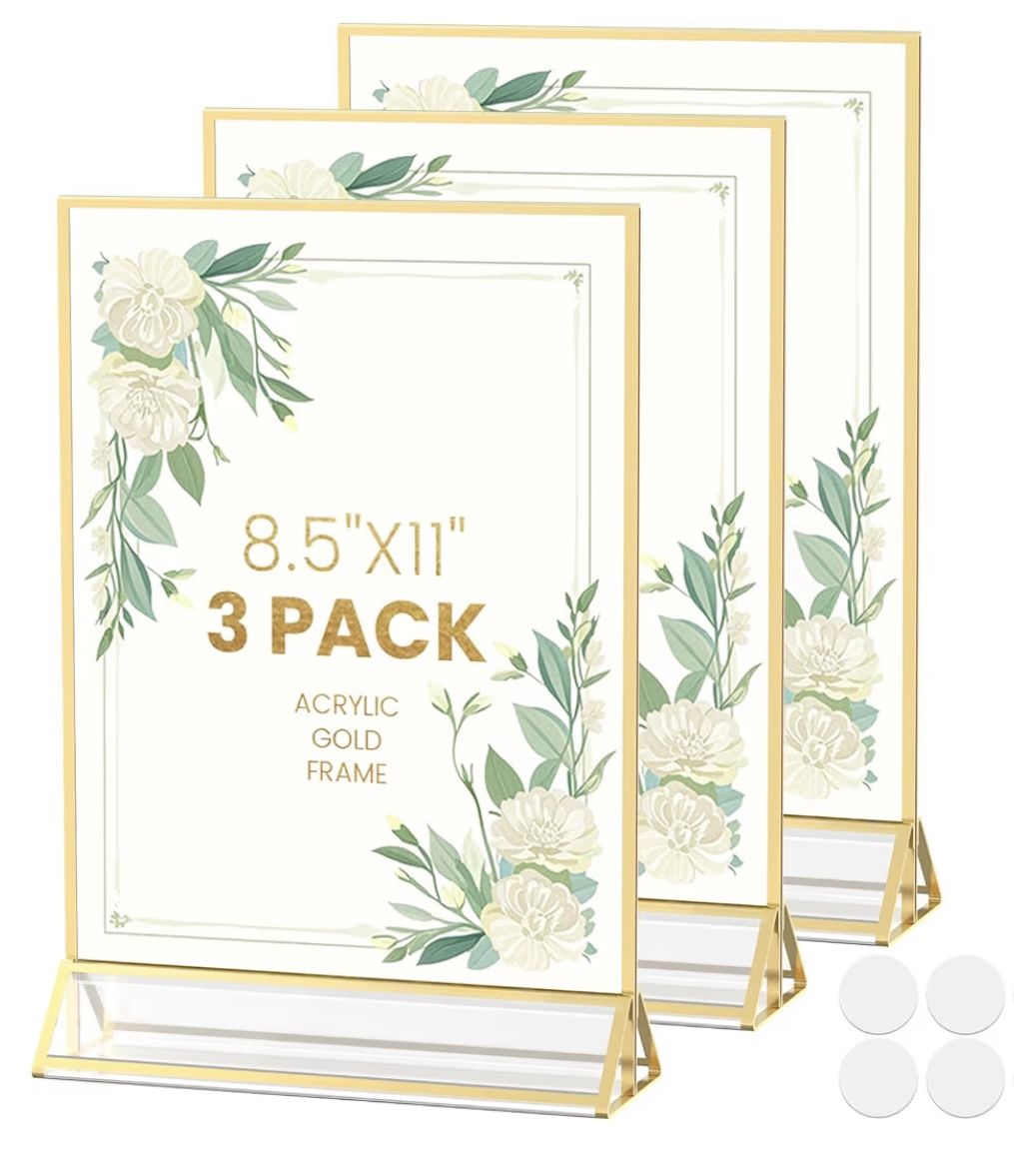 Gold Frame Sign Holder