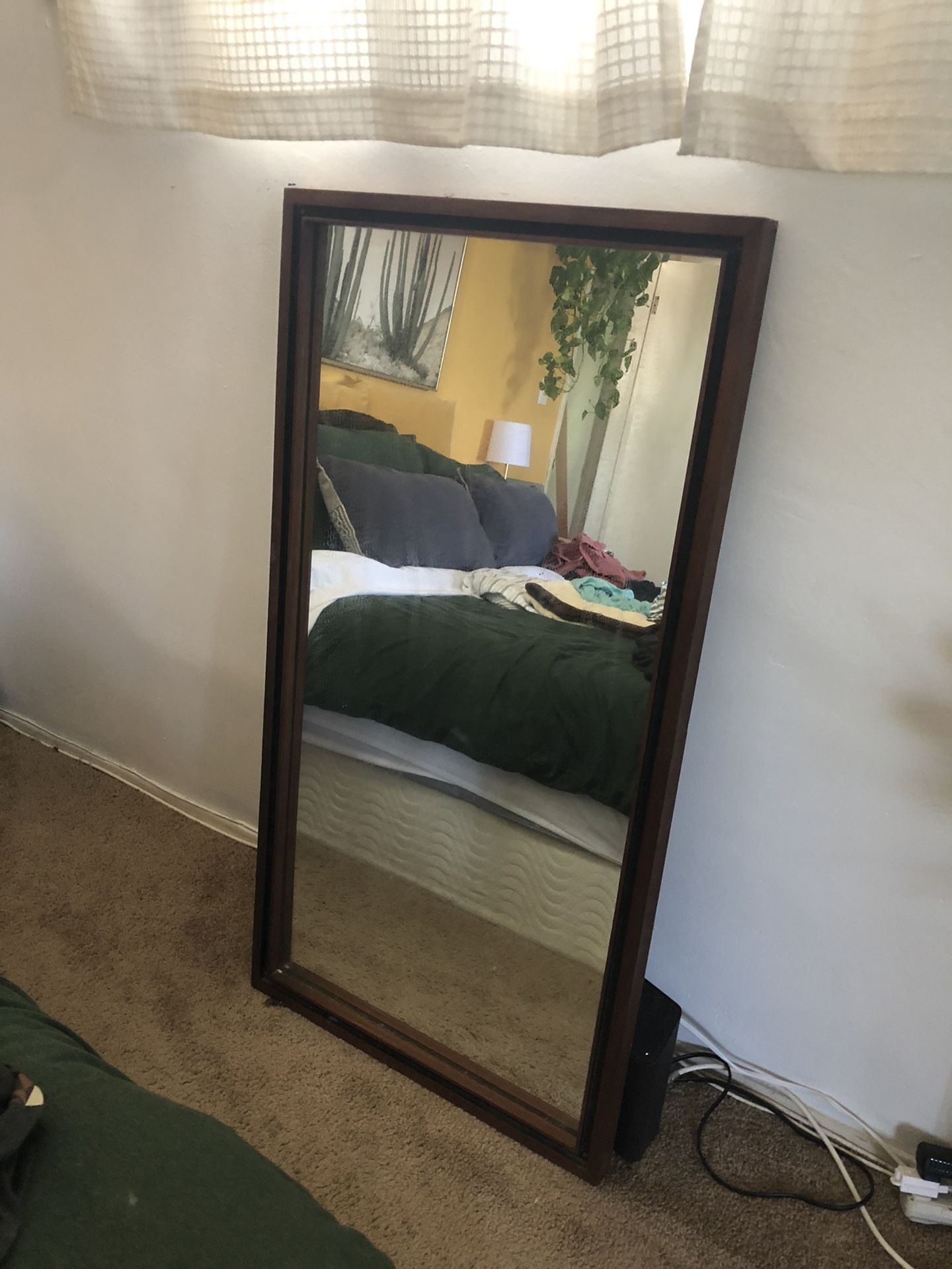 Mid Century wooden Mirror - heavy duty